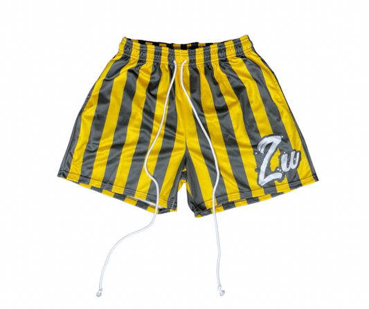 Pin Striped Yellow/Black Shorts Mesh